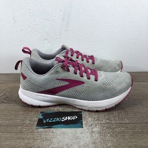 Brooks Revel 5 Grey White Baton Rouge Running Shoes Women 8 B Medium 1203611B033